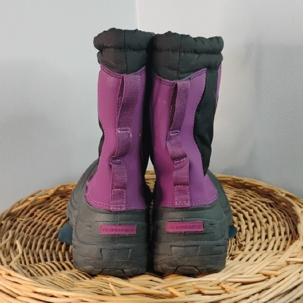 The North Face Insulated Waterproof Boots Big Kids' Size 5 Purple Black Gray